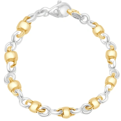 Pompeii3 Men's 14k Gold (30gram) Or Platinum (49gram) 6.5mm Link Bracelet 8.5" In Silver