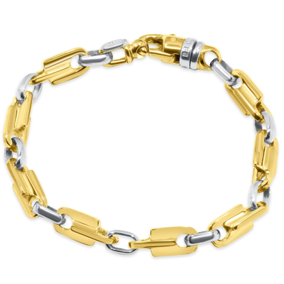 Pompeii3 Men's Link 14k Gold (47gram) Or Platinum (75gram) 7mm Bracelet 8.5" In Silver