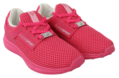 PLEIN SPORT FUXIA BEETROOT POLYESTER RUNNER BECKY SNEAKERS WOMEN'S SHOES