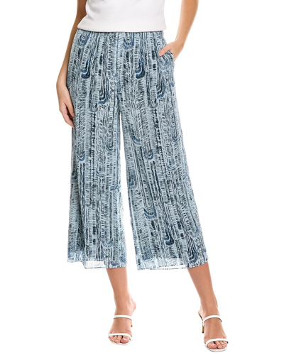Theory Easy Wide Silk Pant In Blue