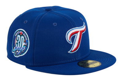 Pre-owned New Era Toronto Blue Jays 30th Season Patch Alternate Hat Club Exclusive 59fifty Fitted Hat Royal/wh In Royal/white/red