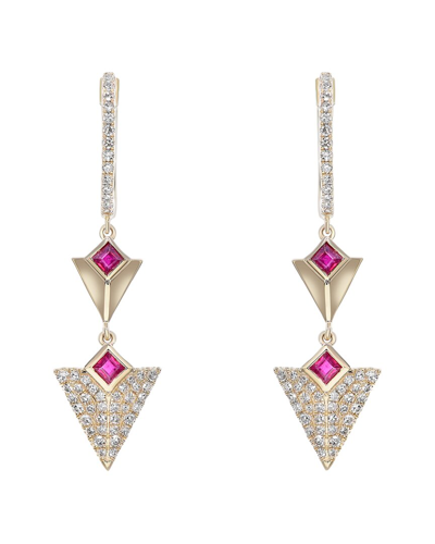 Diana M. Fine Jewelry 14k Yellow Gold 0.62 Ct. Tw. Diamond & Sapphire Earrings