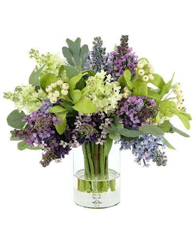 Creative Displays Purple Lilac & Berry Floral Arrangement In Glass Vase