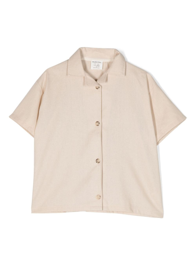 Studio Clay Kids' Short-sleeve Buttoned Shirt In Neutrals