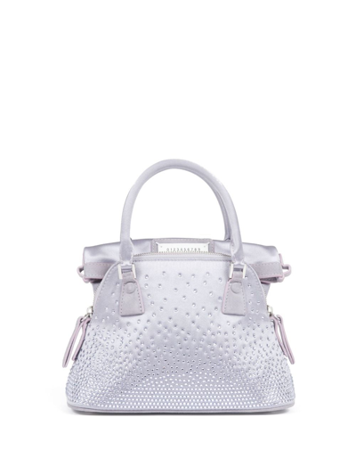 Maison Margiela Swarovski-embellished Shoulder Bag In Silver