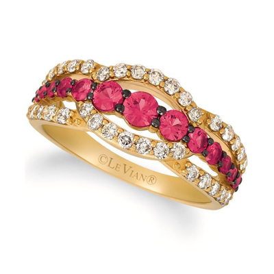 Le Vian Ladies Passion Ruby Collection Rings Set In 14k Honey Gold In Yellow