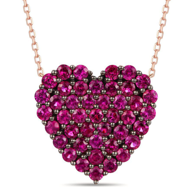 Le Vian Ladies Passion Ruby Collection Necklaces Set In 14k Strawberry Gold In Rose Gold-tone