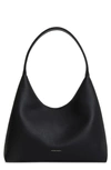 Mansur Gavriel Candy Pebbled Leather Shoulder Bag In Black
