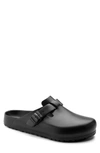 Birkenstock Boston Leather Buckled Clogs In Black