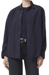 Citizens Of Humanity Kayla Shrunken Poplin Button-up Shirt In Navy