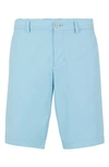 Hugo Boss Drax Slim Fit Water Repellent Flat Front Shorts In Light Blue