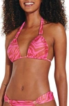 Vix Swimwear Bia Bikini Top In Pink/ Brown Multi