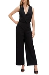 Bardot Pinstripe Wide Leg Pants In Black/white