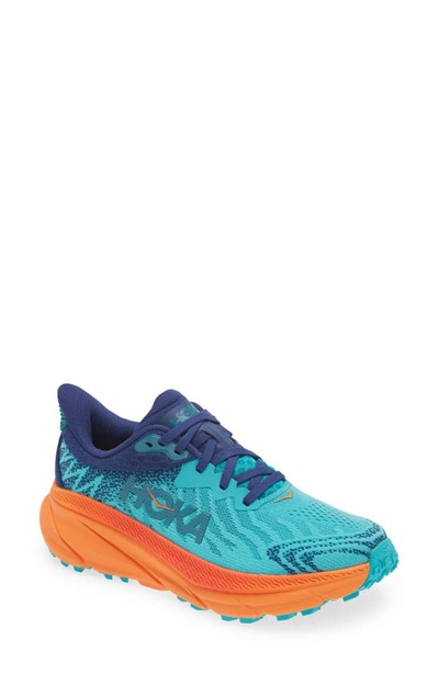 Hoka Challenger Atr 7 Running Shoe In Ceramic / Vibrant Orange