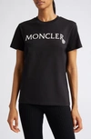 Moncler Logo Embroidered Crewneck T-shirt In Black