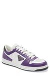 Prada Downtown Logo Low Top Sneaker In Bianco Ciclamino