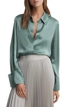 Reiss Women's Haley Silk Button-front Blouse In Sage