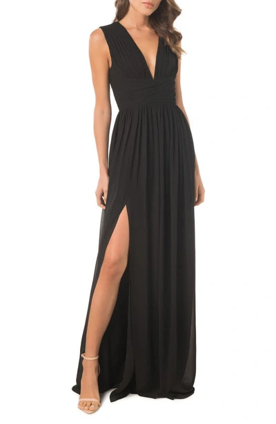 Dress The Population Women's Jaclyn Sleeveless Pleated Gown In Black