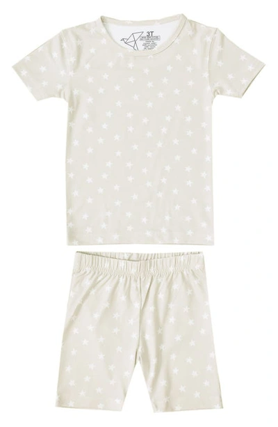 Copper Pearl Babies' Kids' Twinkle Fitted Two-piece Short Pyjamas In Open White