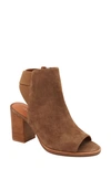 Andre Assous Zazie Peep Toe Sandal In Cognac Suede