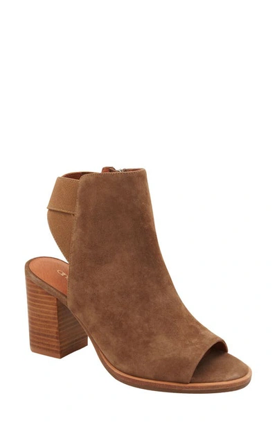 Andre Assous Zazie Peep Toe Sandal In Cognac Suede