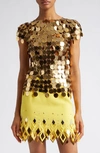 Rabanne Gold Sequins Top In P710 Gold