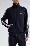 Golden Goose Star Zipped Technical Jersey Jacket In Dark Blue/ White