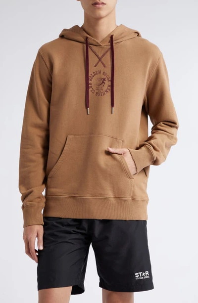 Golden Goose Logo-print Cotton Hoodie In Brown