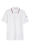 Moncler Logo-appliqué Cotton Polo Shirt In White