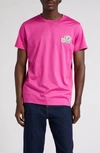 Moncler Double Logo-patch Cotton-jersey T-shirt In Dark Pink