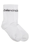 Balenciaga .com Crew Socks In 9060 White/black