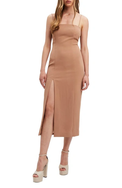 Bardot Mercer Midi Dress In Light Brown