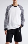 MONCLER GENIUS MONCLER GENIUS X FRGMT HOUNDSTOOTH RAGLAN SLEEVE GRAPHIC T-SHIRT