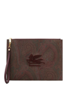 Etro Paisley-print Clutch Bag In Brown