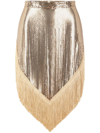 Rabanne Metallic Mesh Fringed Mini Skirt In Metallic