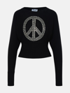 Moschino Jeans Peace Symbol Jersey In Black