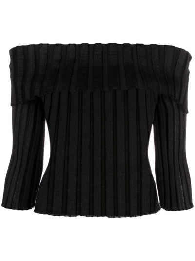 トップス A. ROEGE HOVE Katrine A. Roege Hove Katrine Off-shoulder Long-sleeve Top In Black | ModeSens