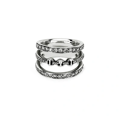 Hoorsenbuhs Asset Triple Band With Diamonds In Sterling Silver