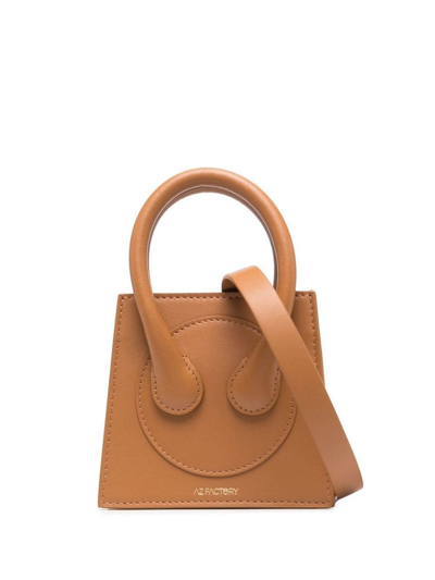 Az Factory Leather Micro Crossbody Bag In Brown