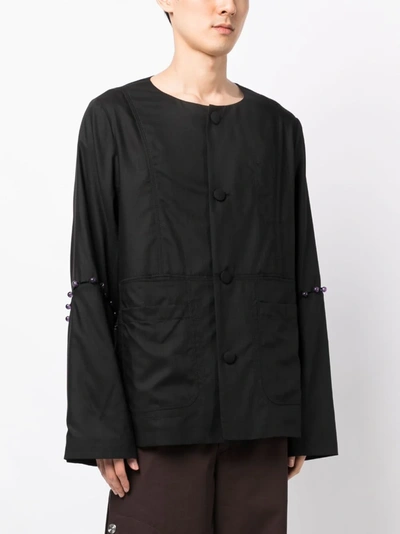 Namacheko Bead-detail Buttoned Shirt In Black