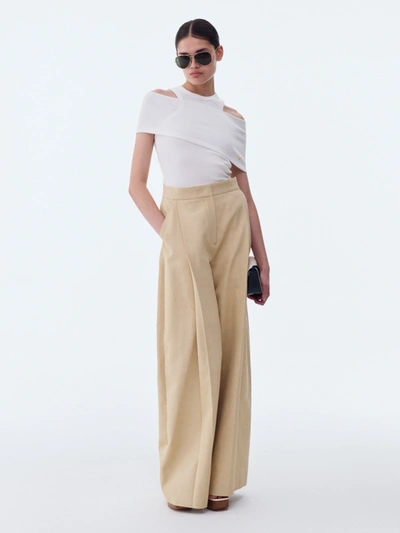 Recto Corte Wide Fit Boat Pants In Butter Beige