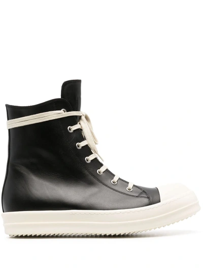 Gianvito Rossi Leather High-top Sneakers In 911 Black/milk/milk