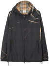 BURBERRY SLICED CHECK HOODED JACKET