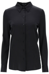 Tom Ford Fitted Stretch Silk Satin Shirt In Black (black)