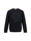 Burberry Chequered Crest Cotton Sweatshirt In Black