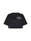 Amiri Logo Arts District Print Crop T-shirt In Black