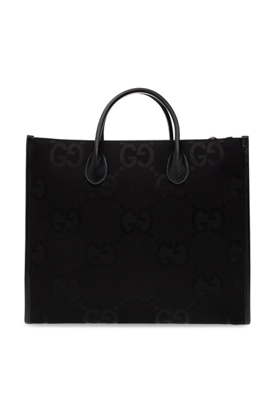 Gucci Jumbo Gg Tote Bag In Black