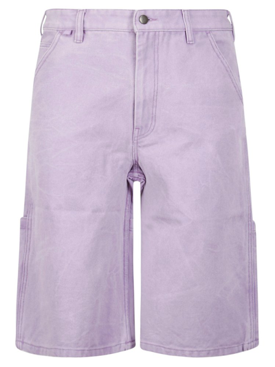 Acne Studios Face Logo Patch Shorts In Purple