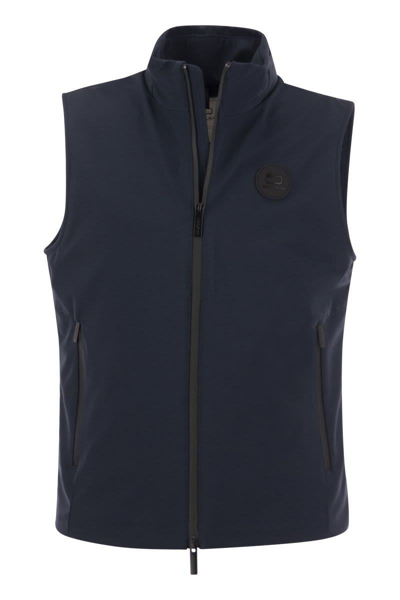 Woolrich Zip-up Padded Vest In Melton Blue