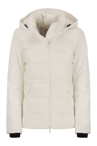 Woolrich Quilted Down Jacket With Hood In White